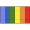Booooom Jackson Classroom Rug - 7.5ft x 13ft Rainbow Square Preschool Classroom Carpet, Non-Slip & Stain Resistant, 20X Easy Clean, Thick Nylon Kids Playroom Floor Mat