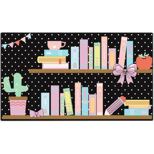 Booooom Jackson Classroom Rug - 7'6''x13'12'' Cozy Library Corner Reading Preschool Classroom Carpet, Non-Slip & Stain Resistant, 20X Easy Clean, Thick Nylon Kids Playroom Floor Mat