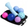 BOOTMOON 6Pcs Massage Ball Set with Peanut Massage Ball, Spiky Ball, Lacrosse Ball, Massage Roller - Deep Tissue Massage & Muscle Tension Relief for Feet, Back, Arm, Neck, Shoulder, Legs (Storage Bag)