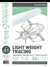 Borden & Riley 9" x 12" #41 Lightweight Tracing Paper Pad, 40 GSM/25 LB, 50 White Sheets, 1 Pad Each (041P091250)