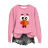 Borniu Women Crewneck Sweatshirt Cute Funny Thanksgiving Pullover Pink