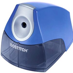 Bostitch Office Electric Pencil Sharpener for Classroom & Desk Use, Heavy-Duty Stall-Free Motor, High-Capacity Shavings Tray, Dark Blue