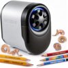 Bostitch Office QuietSharp Electric Pencil Sharpener, Sharpens Standard & Colored Pencils, Heavy Duty Classroom or Office Use, Size Selector with 6 Different Sizes, Silver/Black