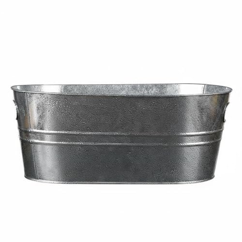 Bothyi Beer Ice Bucket Beverage Tub Container Pail with Handles Galvanized Iron for Organized Drink Service and Quick Access to Bottles Suitable for bar Parties patios Holiday Events