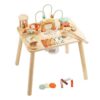 Bothyi Children Educational Desk Activity Table Learning Wooden Construction Music and Sound Sensory Features Storage Net Suitable for Playroom Classroom Home Play Areas