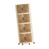 Bothyi Heavy Duty Storage Organizer Multipurpose Utility Cart Movable on Wheels Corner Rolling Storage Trolley for Dresser Cosmetics , 4 Tier