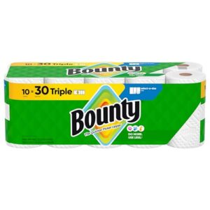 Bounty, White 2-Ply Triple Rolls Paper Towels, 10 Count