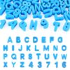 Boutigem 36Pcs Acrylic Number Letter Beads Capital Letters Large Hole European Beads Deep Sky Blue Plastic Slide Large Number 0-9 Alphabet Blocks for DIY Keychain Hang Ornaments Jewelry Making