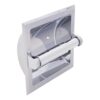 Bowery Hill Metal Recessed Toilet Paper Holder, Polished Chrome Finish, 6 in, Zinc and Aluminum Construction, Contemporary Bath Accessory with Plastic Roller, Space-Saving Design for Standard and