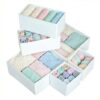 Boximo 6-Pack Drawer Organizers for Clothes, Dresser Bins for Nursery, Closet, Baby Clothes, Underwear & Socks for Drawers Wardrobe White