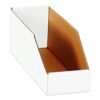 BOX USA Storage Bins Small 4"L x 12"W x 4.5"H 50-Pack - Corrugated Cardboard Box for Packing, Moving, and Storage