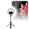 BoxWave Stand and Mount Compatible with Doogee Blade10 - RingLight SelfiePod, Selfie Stick Extendable Arm with Ring Light - Jet Black