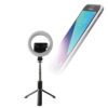 BoxWave Stand and Mount Compatible with Samsung Galaxy J3 Eclipse - RingLight SelfiePod, Selfie Stick Extendable Arm with Ring Light - Jet Black