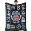 Boy Birthday Gift,Birthday Decorations for Boys Throw Blanket 60 x 50 Inch，Digital Heartwarming Sentences Creative Design Ideal Gifts (60 * 50in, 8th)