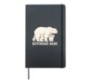 Boyfriend Bear With Two Cubs Polar Bear Family Hardcover Journal, Black