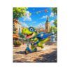 Bozfoxa Paint by Numbers Kit for Adults Beginner Cute Scooter Dino