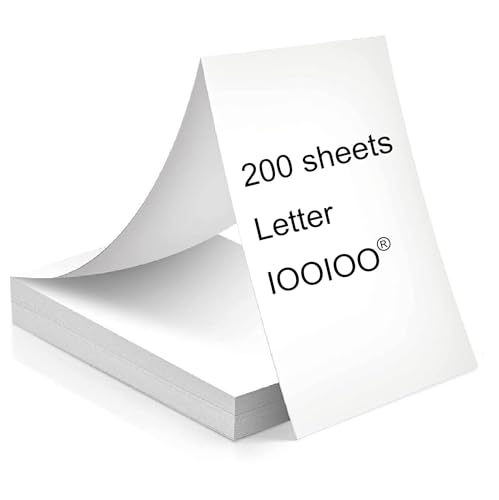 BPS free BPA free, 200 pages, thermal printer paper 8.5 x 11, letter, folded, continuous, perforated, quick dry for pen. For IOOIOO, Peripage, Munbyn, Jadens, Hprt, Phomemo…(lasting 3 years) 4mark