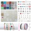 Bracelet Making Kit,1500 Pcs Beads Supplies Kits Fake Pearl Bead Crystal Beads Shell Turquoise Golden Beading Kits for Bracelets,Necklace,Ring DIY Crafts with Star Butterfly Bow Pendant for Age 16+