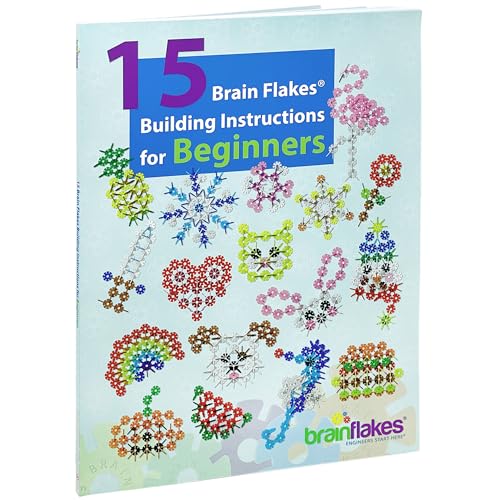 Brain Flakes Building Idea Booklet for Beginners | Large 8.5" x 11" Printed Activity Book with 84 Pages of Step-by-Step Instructions | Easy to Read, Inspires Creativity, Screen Free, for Ages 3+