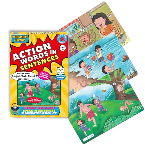 Brainy Bug English Learning Flashcards with App-Enabled Audio Feature | SVO Sentences | Action Words, Grammar & Sentence Practice | Eary Learners | Special Needs | Home Schooling