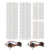 Breadboard Kit with 2 Pcs 830 Tie-Point Solderless Bread Boards, 2 Pcs 400 Tie-Point Protoboards and 126 Pcs Flexible Jumper Wires for Arduino, Raspberry Pi, STEM Electronics Projects