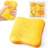 Bread Butter Squishy Slow Rising Squeeze Toys,Sensory Fidget Stress Relief Squishies,Soft Realistic Fidget Toys Anxiety Relief Party Favors Butter Squishy Bread for Kids＆Adult（Yellow）