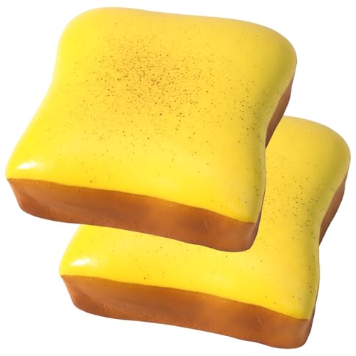Bread Squish, 2pcs Soft Squeeze Toys with Unique Skin-Like Feel & Slow Rebound, Fidget Sensory Toys for Stress Relief and Fun Bread Squish Toy, Soft Squeeze Fidget, Skin Like Texture Stress Ba