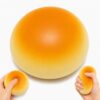 Bread Squishy Toy, Palm-Sized Round Bun Squeeze Toy, Slow-Rising Soft PU Foam Sensory Fidget for Stress Relief, Non-Edible Desk Fidget for Workspaces and Home