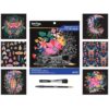 Brea Reese: Scratch Art Paper Pad - Mystical - 12 Designs, 8x8 Tear Out Pages, Metallic Guided Art Kit, Adult Craft Activity, Mindful Relaxation