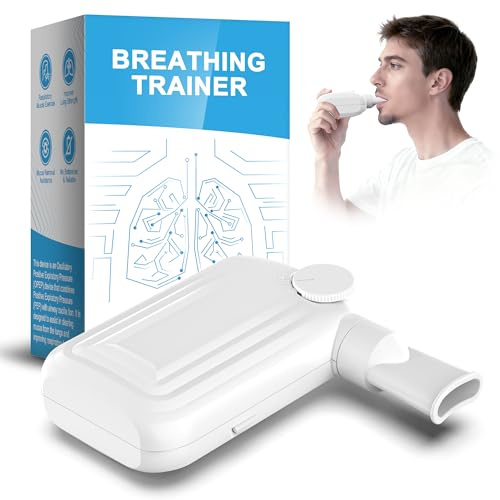 Breathing Exercise Device for Lungs, Non-Measuring Exerciser, Effective Lung Trainer and Breathing Trainer with 6 Adjustable Levels, Portable Mucus Clearance Device to Improve Breathing and Health