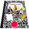 BreezeHug 7.6 x 5 ft Large Composition Notebook Rug, Back to School Floor Mat, Crystal Velvet Non-Slip Backing Mat, Educational Carpet for Classroom Daycare Preschool Kindergarten Playroom