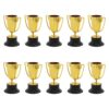 BreezeTrading 10 Pieces Mini Cups Game Rewards Competition Prizes PP Material Suitable for Kids Adults Sports Events Graduation Ceremony, Gold