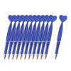 BreezeTrading 12 Pieces Beadable Pen Heart Ballpoint Journaling Cute Rollerball Pens Black Ink PP Material Suitable for Classroom, Blue