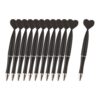 BreezeTrading 12 Pieces Beadable Pen Heart Ballpoint Journaling Cute Rollerball Pens Black Ink PP Material Suitable for Classroom, Black
