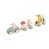 BreezeTrading Wooden Pull Along Train Fine Motor Skills Toy Stacking Pull Toy Developmental Wooden Car Detachable Build Blocks Suitable for Kids Educational, Animal