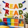 Breling 2 Pcs Reading Corner Decor Felt Classroom Banners 5 ft Classroom Garlands Back to School Decorations Colorful Read Ball Decor for Kindergarten Preschool Library Bulletin Board Wall Decoration