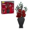 Brickcraft Bricktanicals Midnight Flower Bouquet Building Set, Gothic Blood Rose Halloween Arrangement with Coffin Vase, 596-Piece Building Block Flowers, Goth Home Decor Gift for Her, Girlfriend Wife