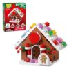 Brickcraft DIY Gingerbread House Building Kit (94-Piece Set), No-Bake Christmas Decoration, Rebuildable 3 Ways with Gingerbread Man, Holiday Building Set for Teens and Adults, Ages 12+