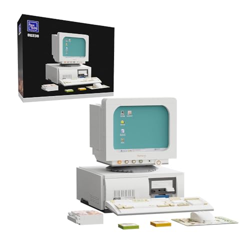BRICKKK Retro Computer Building Blocks Set, Vintage PC Model Kit for Adults, Creative Collectible Computer Model Bricks Set, Classic Desktop Construction Kit, Perfect Display Piece for Home or Office