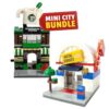 Brick Loot City Coffee Shop and Post Office Building Set Cafe and Postal Service Model Kits with Barista Minifigure Mailbox Packages Accessories Building Blocks Gift for Kids Ages 6 Plus (304 pcs)