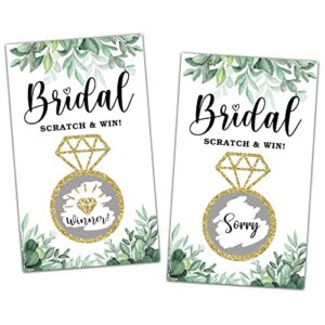 Bridal Shower Scratch off Game Cards, Neutral Greenery Bridal Raffle Lottery Tickets, Eucalyptus Scratch off Game for Wedding, Engagement/Bachelorette Party Supplies Decorations (50 Pack)-08