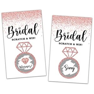 Bridal Shower Scratch off Game Cards, Pink & Gold Bridal Raffle Lottery Tickets, Scratch off Party Game for Wedding, Engagement/Bachelorette Party Favors Supplies Decorations (50 Pack)-02