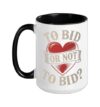 Bridge Player Bidding Contract Bridge Ceramic Mug, Black/White, 15oz