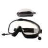 BRIGHTFUFU Anti-fog Silicone Swim Goggles with Attached, Black PC Frame, Secure Fit, Waterproof Design, Comfortable for Boys and Swimming