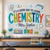 Bright Striped Chemistry Elementary Classroom Linen Tapestry Wall Hanging