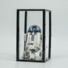 BRIKSMAX Modular Interlocking Display Case for LEGO 75379 R2-D2, Acrylic Stackable Dustproof Display Box with Front-Open Design, Clear PET Panels, Storage Showcase Case, 7.48" x 7.48" x 12.6", Black