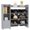 Brilluxa Kids Toy Organizer, 8-Bin Storage Cabinet and Playroom Shelf with 2 Cubbies and Drawer for Bedroom, Nursery, Daycare and Children's Play Area, Gray