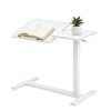 Brilluxa Standing Desk, White Mobile Height-Adjustable Workstation