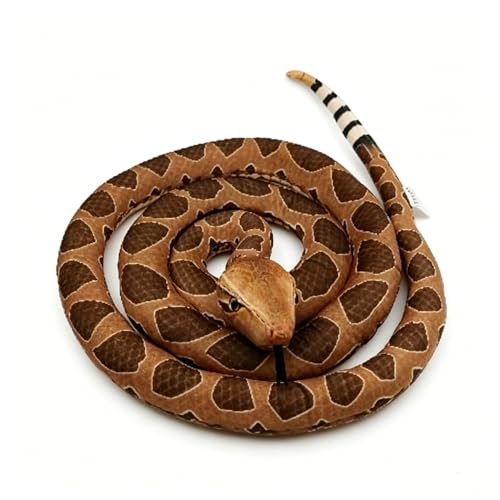 BRINJOY Giant Snake Stuffed Animal, 149 inch Large Snake Lifelike Jumbo Animal Plush Toy for Kids, Curving Huge Snake for Boys & Girls Gift on Birthday Baby Shower Party (Brown)