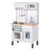 BRINJOY Kids Kitchen Playset, Wooden Pretend Play Kitchen for Kids w/Faucet, Sink, Stove, Oven, Cookware Utensils, Storage Cabinets, Toddler Role Play Toy Kitchen Set Gift for Girls Boys 3+ (White)